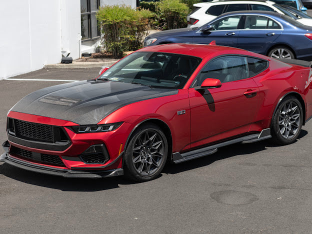 2024-UP FORD MUSTANG S650 | GT350R PERFORMANCE STYLE CARBON FIBER SIDE SKIRTS EXTENSION ROCKER PANELS GROUND EFFECTS